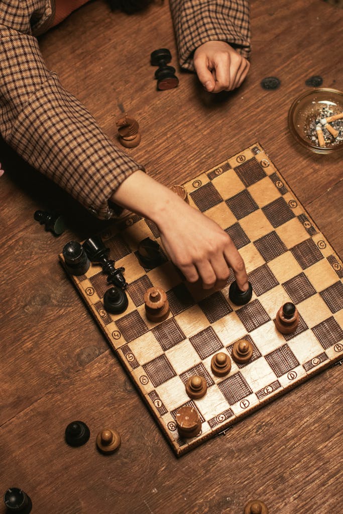 A Person Playing Chess